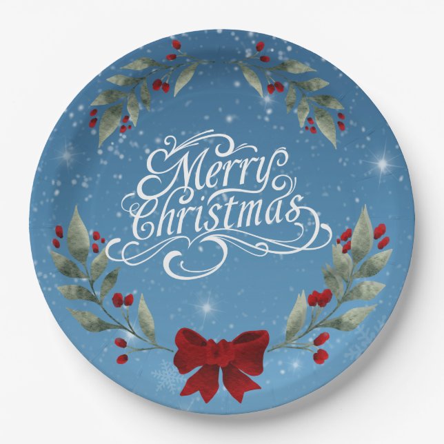 Merry Christmas Bible Verse Paper Plate (Front)