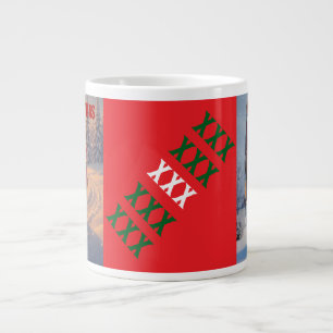 MERRY CHRISTMAS BIG SNOWMAN WINTER SCENE LARGE COFFEE MUG