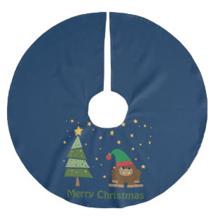 Merry Christmas Bigfoot Brushed Polyester Tree Skirt