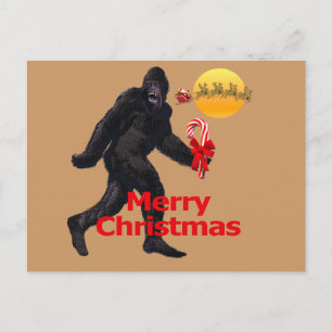 Merry Christmas Bigfoot Holiday Postcard