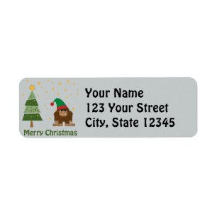 Merry Christmas Bigfoot Return Address Label
