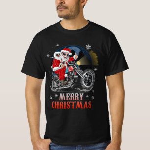 Merry Christmas Biker Santa Motorcycle Fan Xmas Ho T-Shirt