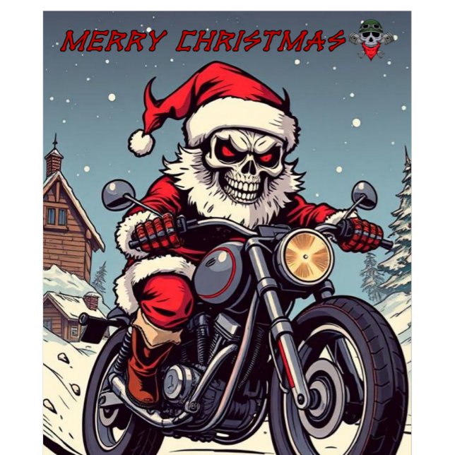 Merry Christmas Biker Skeleton Santa T-Shirt (Creator Uploaded)
