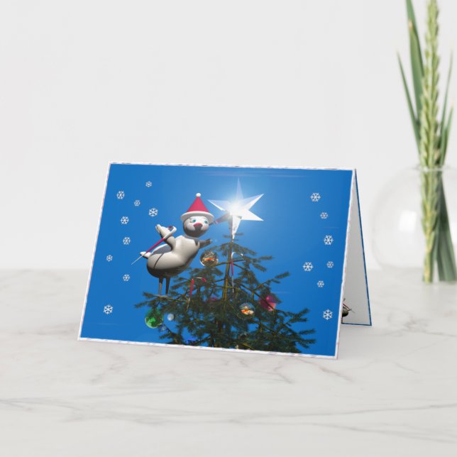 Merry Christmas Bird Holiday Card (Front)