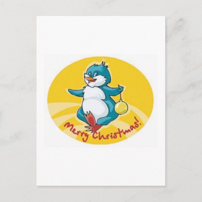 Merry Christmas Bird Holiday Postcard (Front)