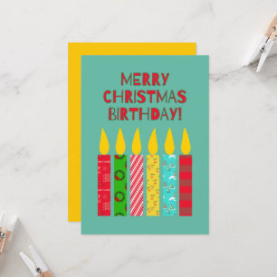 Merry Christmas Birthday Colourful Candles