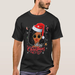 Merry Christmas Black African American Xmas Santa T-Shirt