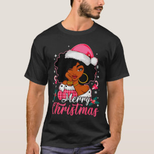 Merry Christmas Black Afro African American Girl S T-Shirt