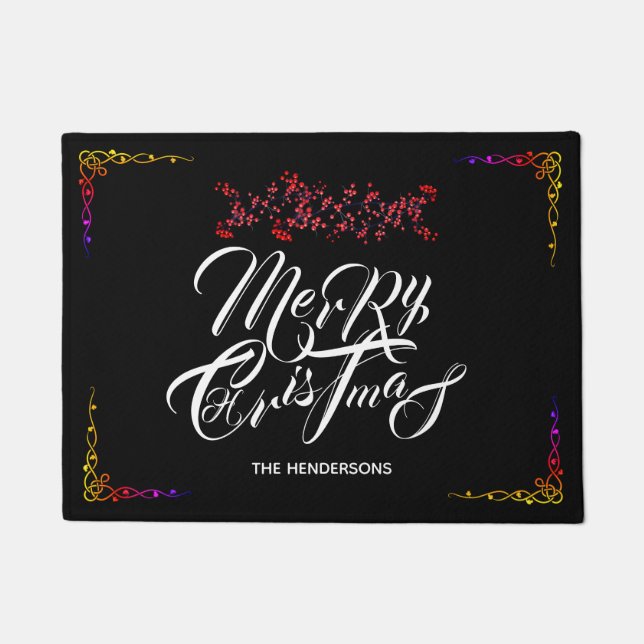 Merry Christmas Black - Doormat (Front)