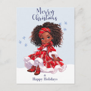 Merry Christmas Black Girl Magic Melanin Xmas Fun Postcard