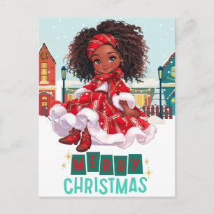 Merry Christmas Black Girl Magic Melanin Xmas Fun Postcard