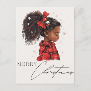 Merry Christmas Black Girl Magic Melanin Xmas Fun Postcard