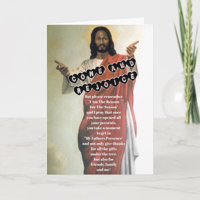 Merry Christmas Black Jesus Card (Front)