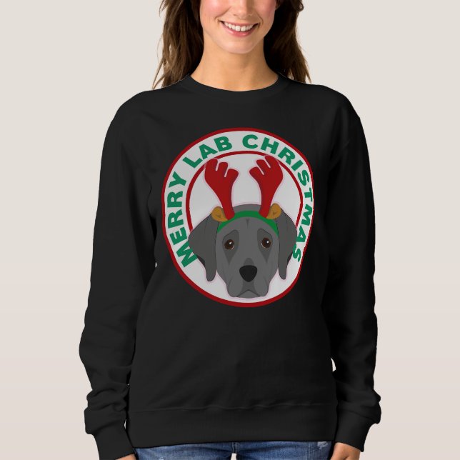 Merry Christmas Black Lab Sweatshirt (Front)