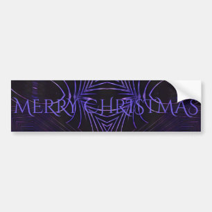 Merry Christmas Black Purple Kaleidoscope Design Bumper Sticker