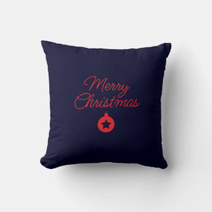 Merry Christmas Black Rock Blue Classical Unique Cushion