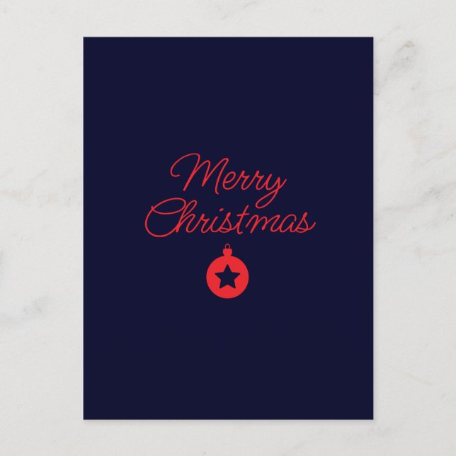 Merry Christmas Black Rock Blue Classical Unique Postcard (Front)