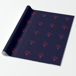 Merry Christmas Black Rock Blue Classical Unique Wrapping Paper