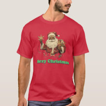 Merry Christmas Black Santa Claus T-Shirt