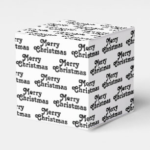 "Merry Christmas" black white Holiday Gift Favour Box