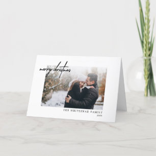 Merry Christmas Black White Minimal Card