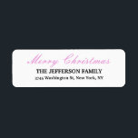 Merry Christmas Black White Unique Classic Family Return Address Label<br><div class="desc">Represent yourself with this modern,  elegant return address label. This template can be customised to meet all professional occupations.</div>