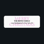 Merry Christmas Black White Unique Classic Family Return Address Label<br><div class="desc">Represent yourself with this modern,  elegant return address label. This template can be customised to meet all professional occupations.</div>
