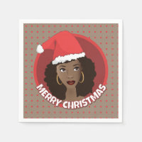 Merry Christmas, Black Woman Santa Hat