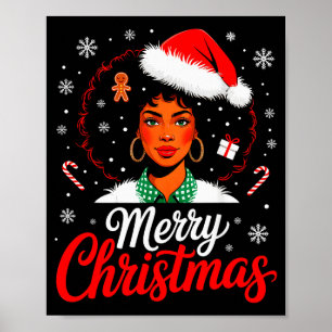 Merry Christmas Black Women African American Xmas Poster