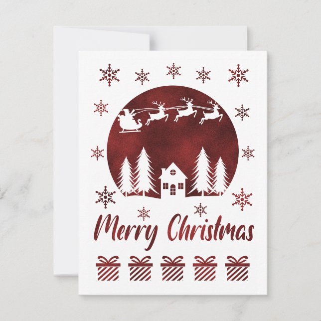 Merry Christmas Blank Greeting Card (Front)