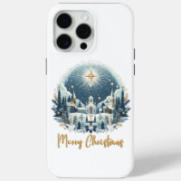 Merry Christmas blue and gold 