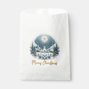 Merry Christmas blue and gold  Favour Bag