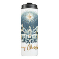 Merry Christmas blue and gold