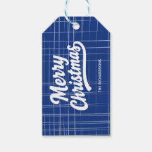Merry Christmas Blue and White Linen Style