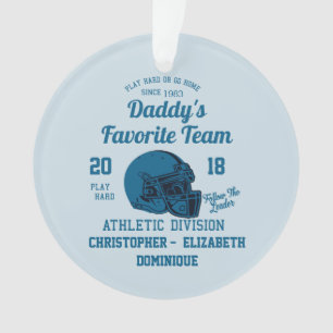 Merry Christmas Blue Football Favourite Team Ornament