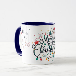 Merry Christmas blue mug