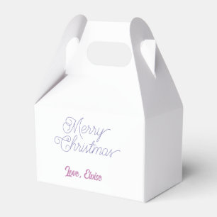merry christmas blue name love simple blue purple favour box