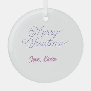 merry christmas blue name love simple blue purple glass tree decoration