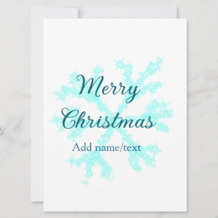 Merry Christmas blue snowflakes glitter sparkle na Holiday Card