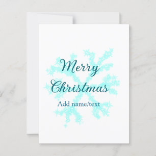 Merry Christmas blue snowflakes glitter sparkle na Postcard