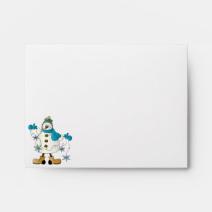 Merry Christmas Blue Snowman Envelopes