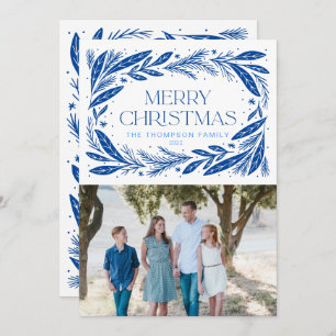 Merry Christmas Blue Wreath