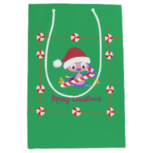 Merry Christmas BlueBird Candy Frame Medium Gift Bag