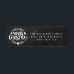 Merry Christmas Boho Chalkboard Return Address Return Address Label<br><div class="desc">Festive Boho Christmas holidays return address labels for you to personalise with your family name and address details on a chalkboard background. Designed by Thisisnotme©</div>