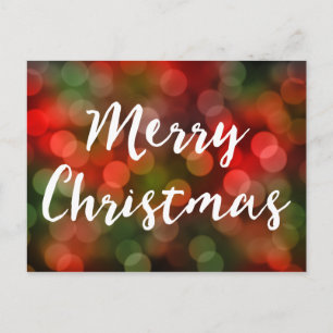 Merry Christmas Bokeh Lights Holiday Postcard