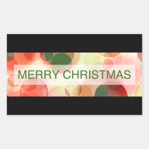 merry christmas (bokeh) rectangular sticker