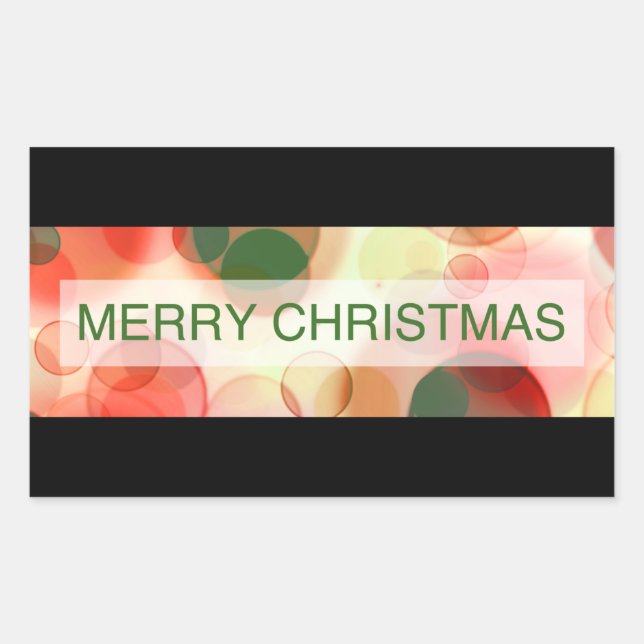 merry christmas (bokeh) rectangular sticker (Front)