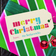 merry Christmas bold Colourful Personalised Rainbo