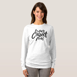 Merry Christmas Bold Lettering Christian Fun T-Shirt
