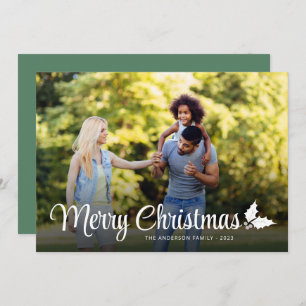 Merry Christmas Bold Script Full Bleed Photo Holiday Card